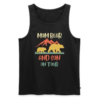 Mama Bear Kinder Tochter Sohn Familie on Tour - Männer Premium Bio Tank Top - Schwarz - Vorne - AI Model Male 178 light (178cm)