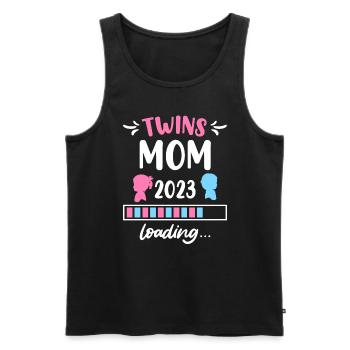 Twin Mom 2023 Twins loading Young Girls - Men's Premium Organic Tank Top - black - Front - Michal (187cm)