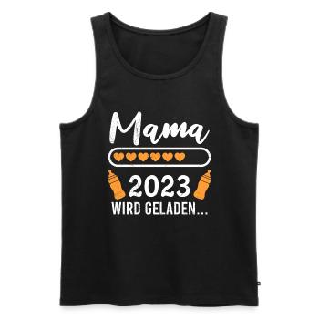 Mama 2023 loading Mutter Schwangerschaft Mama - Männer Premium Bio Tank Top - Schwarz - Vorne - Michal (187cm)