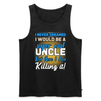 Super cooler Onkel - Männer Premium Bio Tank Top - Schwarz - Vorne - AI Model Male 178 light (178cm)