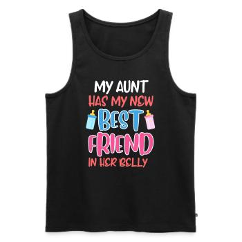 Meilleure amie Meilleure amie Tante enceinte - Débardeur bio Premium Homme - noir - Devant - Michal (187cm)
