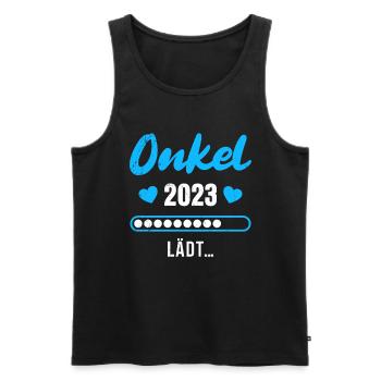 Onkel 2023 lädt werdender Onkel - Männer Premium Bio Tank Top - Schwarz - Vorne - Michal (187cm)