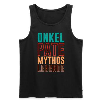 Onkel Pate Mythos Legende - Männer Premium Bio Tank Top - Schwarz - Vorne - Michal (187cm)