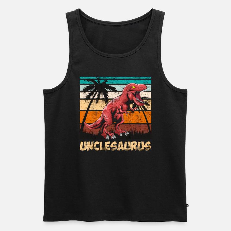 Unclesaurus Onkel - Männer Premium Bio Tank Top - Schwarz