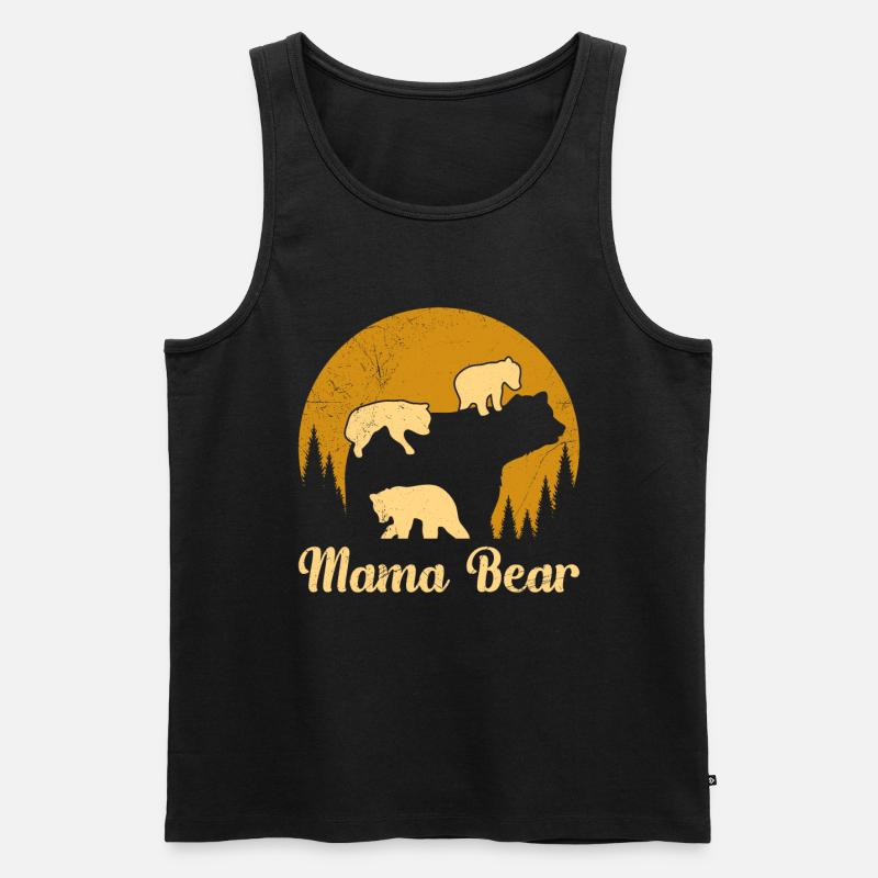 Mama Bär werdende Mama - Männer Premium Bio Tank Top - Schwarz