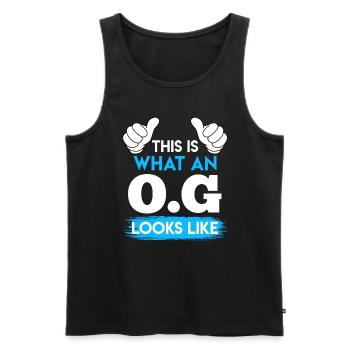O.G. Uncle Gangster Uncle - Men's Premium Organic Tank Top - black - Front - AI Model Male 178 light (178cm)