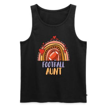 Tante de football ma tante va au football avec moi - Débardeur bio Premium Homme - noir - Devant - Michal (187cm)