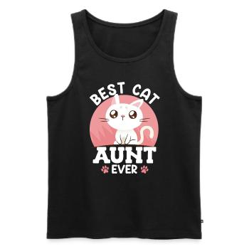 Dear Cats Aunt Best Aunt in the World - Men's Premium Organic Tank Top - black - Front - AI Model Male 178 light (178cm)
