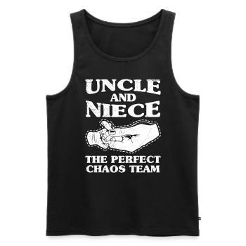 Uncle and niece the perfect chaos team - Men's Premium Organic Tank Top - black - Front - Michal (187cm)