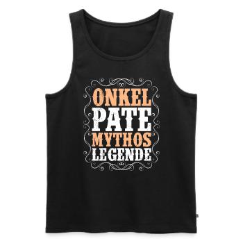 Onkel Pate Mythos Legende - Männer Premium Bio Tank Top - Schwarz - Vorne - Michal (187cm)