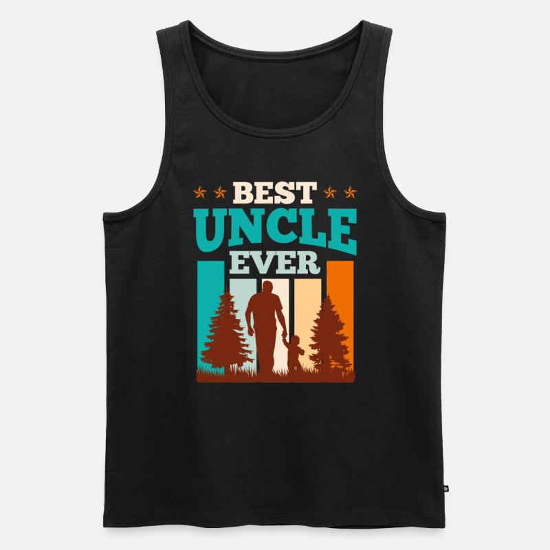 Bester Onkel ever Onkel - Männer Premium Bio Tank Top - Schwarz