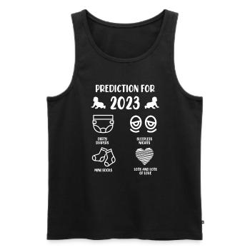 Baby 2023 prediction 2023 expectant parents - Men's Premium Organic Tank Top - black - Front - AI Model Male 178 light (178cm)