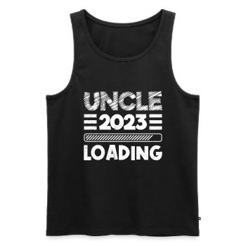 Onkel 2023 wird geladen werdender Onkel - Männer Premium Bio Tank Top - Schwarz - Vorne - AI Model Male 178 light (178cm)