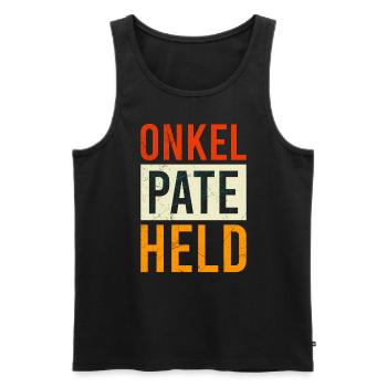 Pate Held Onkel - Männer Premium Bio Tank Top - Schwarz - Vorne - Michal (187cm)
