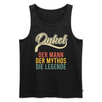 Onkel der Mann der Mythos die Legende - Männer Premium Bio Tank Top - Schwarz - Vorne - Michal (187cm)