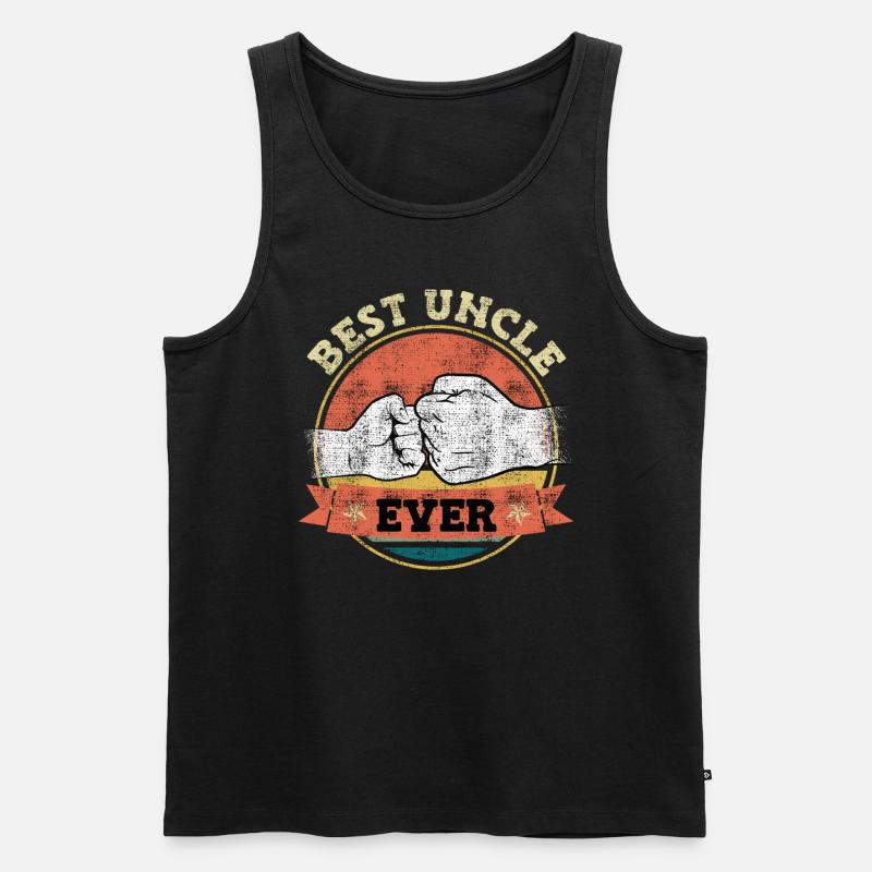 Bester Onkel ever - Männer Premium Bio Tank Top - Schwarz