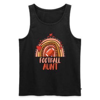 Tante de football ma tante va au football avec moi - Débardeur bio Premium Homme - noir - Devant - Michal (187cm)