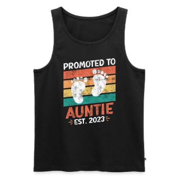 Promoted to Aunt 2023 Promotion Best Aunt - Men's Premium Organic Tank Top - black - Front - AI Model Male 178 light (178cm)