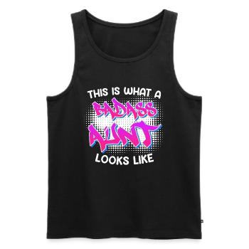 This is what a cool aunt from Bad As's aunt looks like - Men's Premium Organic Tank Top - black - Front - AI Model Male 178 light (178cm)
