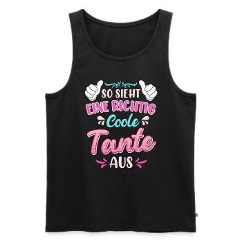 So sieht eine coole Tante aus Beste Tante - Männer Premium Bio Tank Top - Schwarz - Vorne - Michal (187cm)