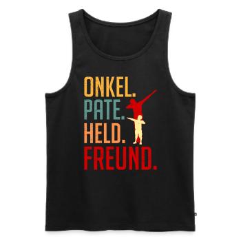 Onkel Pate Held Freund Onkel - Männer Premium Bio Tank Top - Schwarz - Vorne - Michal (187cm)
