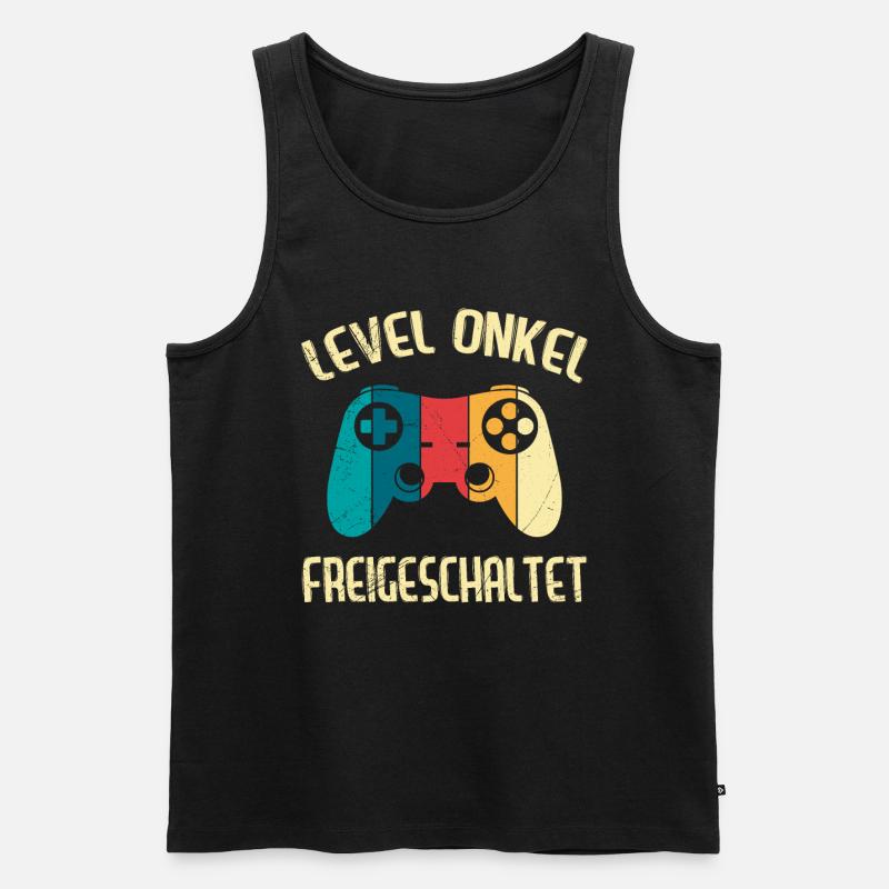 Level Onkel freigeschaltet Onkel - Männer Premium Bio Tank Top - Schwarz