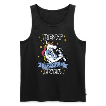 Best Uncle ever Bodybuilder Uncle Unicorn Uncle - Men's Premium Organic Tank Top - black - Front - AI Model Male 178 light (178cm)