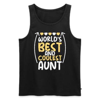 The coolest and best aunt in the world Super aunt - Men's Premium Organic Tank Top - black - Front - Michal (187cm)
