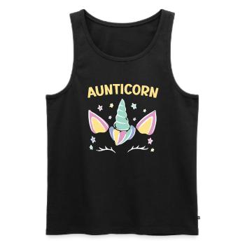 Unicorn Aunt Aunticorn Fairy Tale Super Aunt - Men's Premium Organic Tank Top - black - Front - Michal (187cm)