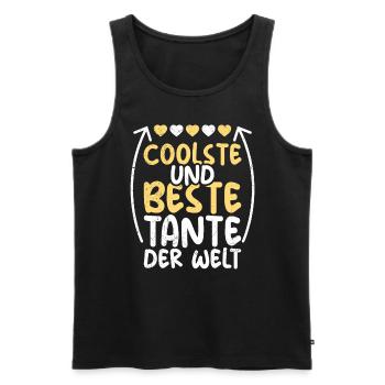 Die coolste und beste Tante der Welt Super Tante - Männer Premium Bio Tank Top - Schwarz - Vorne - Michal (187cm)