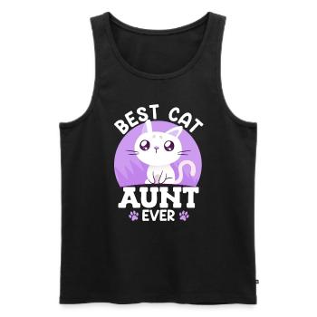 Dear Cats Aunt Best Aunt in the World - Men's Premium Organic Tank Top - black - Front - AI Model Male 178 light (178cm)
