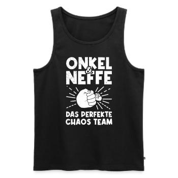 Onkel und Neffe das perfekte Chaos Team - Männer Premium Bio Tank Top - Schwarz - Vorne - Michal (187cm)