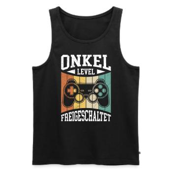 Onkel Level freigeschaltet bester Onkel - Männer Premium Bio Tank Top - Schwarz - Vorne - Michal (187cm)
