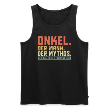 Onkel der Mann der Mythos die Legende - Männer Premium Bio Tank Top - Schwarz - Vorne - Michal (187cm)