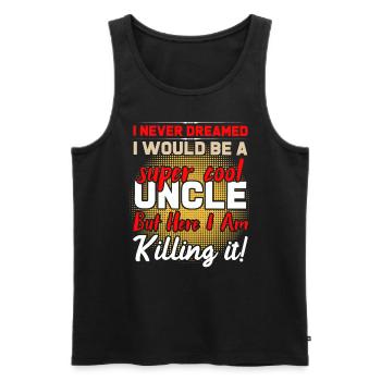 Super cooler Onkel - Männer Premium Bio Tank Top - Schwarz - Vorne - AI Model Male 178 light (178cm)