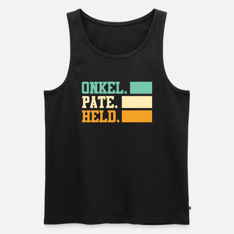 Onkel Pate Held Onkel - Männer Premium Bio Tank Top - Schwarz