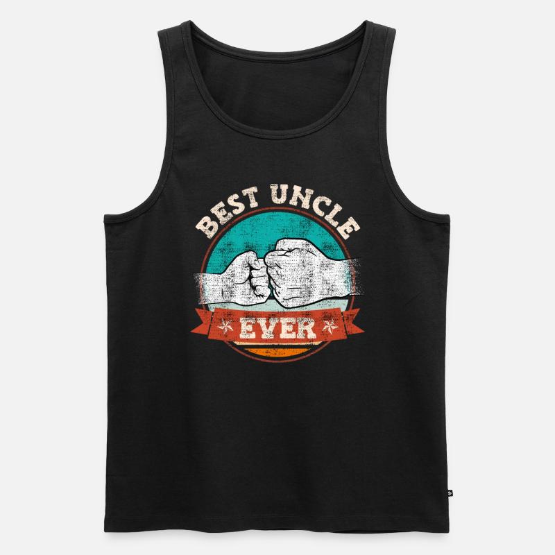 Bester Onkel ever - Männer Premium Bio Tank Top - Schwarz