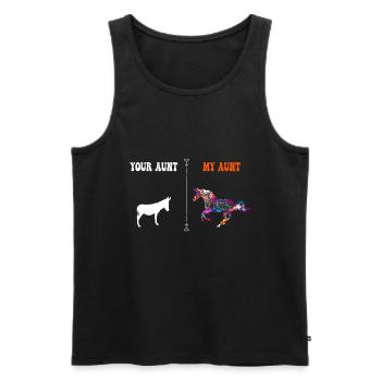 Deine Tante Meine Tante Beste Tante Coole Tante - Männer Premium Bio Tank Top - Schwarz - Vorne - Michal (187cm)