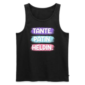 Tante Patentante Heldin Super Tante - Männer Premium Bio Tank Top - Schwarz - Vorne - Michal (187cm)