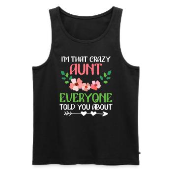Verrückte Tante vor der alle warnen beste Tante - Männer Premium Bio Tank Top - Schwarz - Vorne - AI Model Male 178 light (178cm)