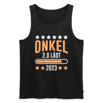 Onkel 2.0 lädt zweifacher Onkel - Männer Premium Bio Tank Top - Schwarz - Vorne - Michal (187cm)