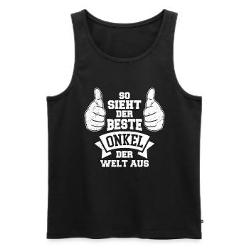 So sieht der beste Onkel der Welt aus Onkel - Männer Premium Bio Tank Top - Schwarz - Vorne - Michal (187cm)