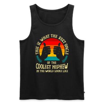 Bester Onkel des coolsten Neffen Onkel - Männer Premium Bio Tank Top - Schwarz - Vorne - AI Model Male 178 light (178cm)