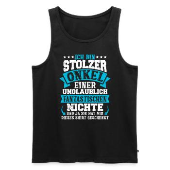 Stolzer Onkel einer fantastischen Nichte - Männer Premium Bio Tank Top - Schwarz - Vorne - Michal (187cm)