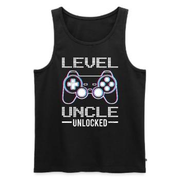 Level Unlocked Uncle - Men's Premium Organic Tank Top - black - Front - Michal (187cm)