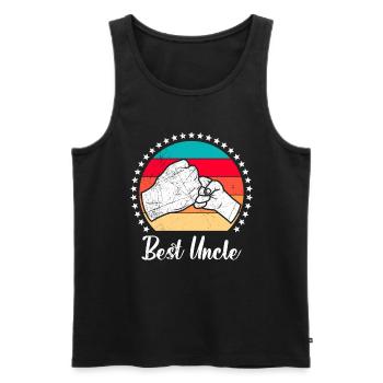 Bester Onkel - Männer Premium Bio Tank Top - Schwarz - Vorne - AI Model Male 178 light (178cm)