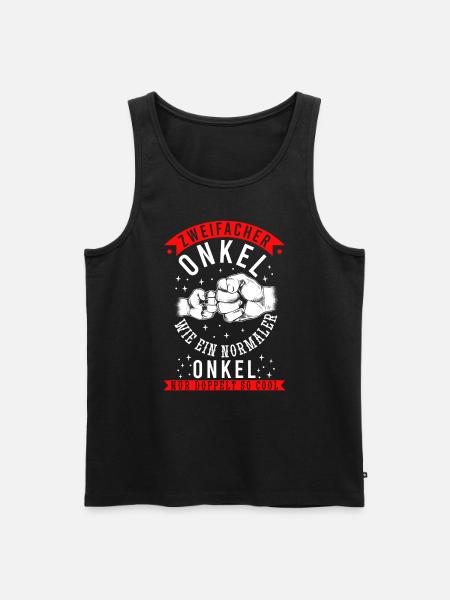 Zweifacher Onkel - Männer Premium Bio Tank Top - Schwarz