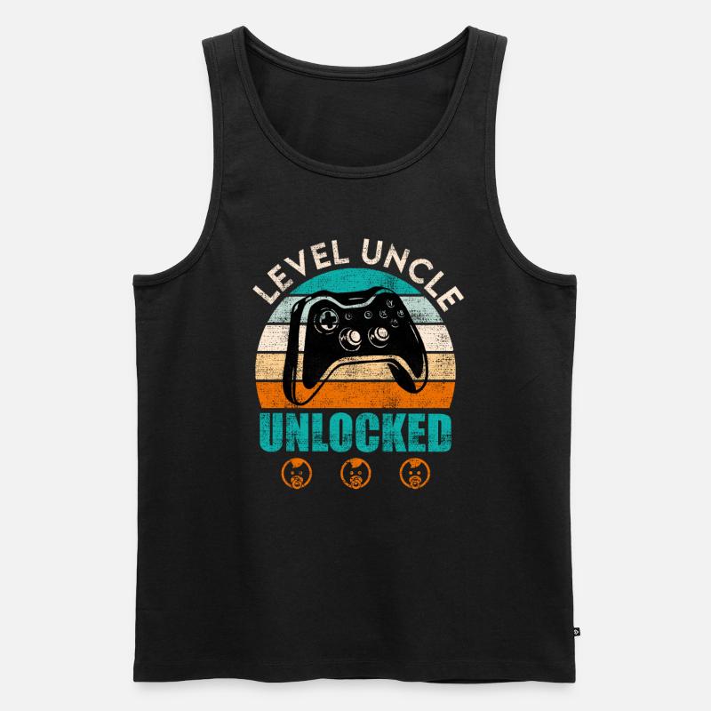 Level Onkel freigeschaltet Onkel - Männer Premium Bio Tank Top - Schwarz