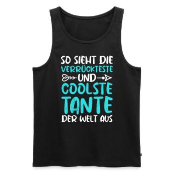 Die coole Tante verrückte Tante beste Tante - Männer Premium Bio Tank Top - Schwarz - Vorne - Michal (187cm)