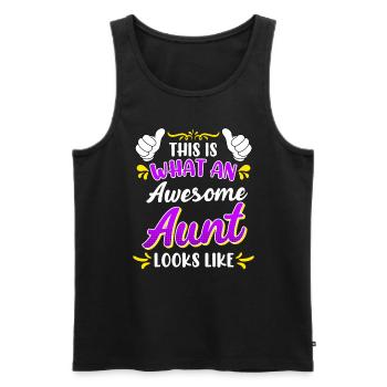 So sieht eine coole Tante aus Beste Tante - Männer Premium Bio Tank Top - Schwarz - Vorne - Michal (187cm)